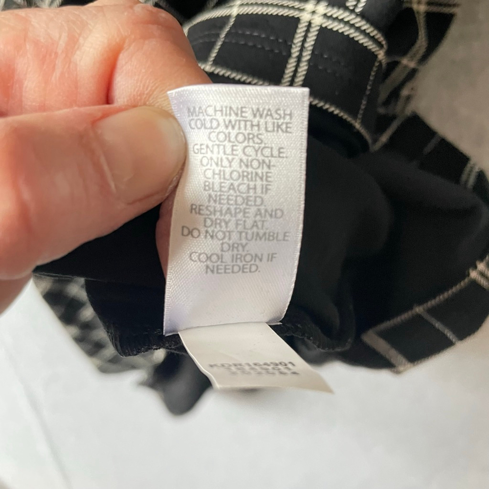 J. Jill Wearever Collection Plaid Dress Large Black White - Picture 9 of 10